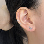 YLR 017 ［サーカルステンレス］月ラブレットピアス