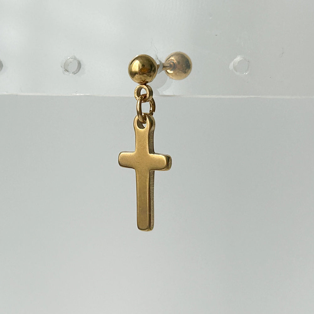 YES 043 ［サージカルステンレス］　十字架ピアス