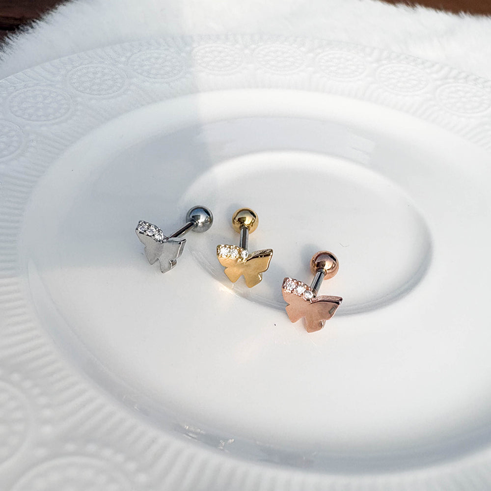 A5 295 [サージカルステンレス ]　シンプル蝶々ピアス