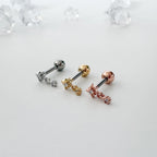 A8 286 [サージカルステンレス]　ドロップ星花ピアス