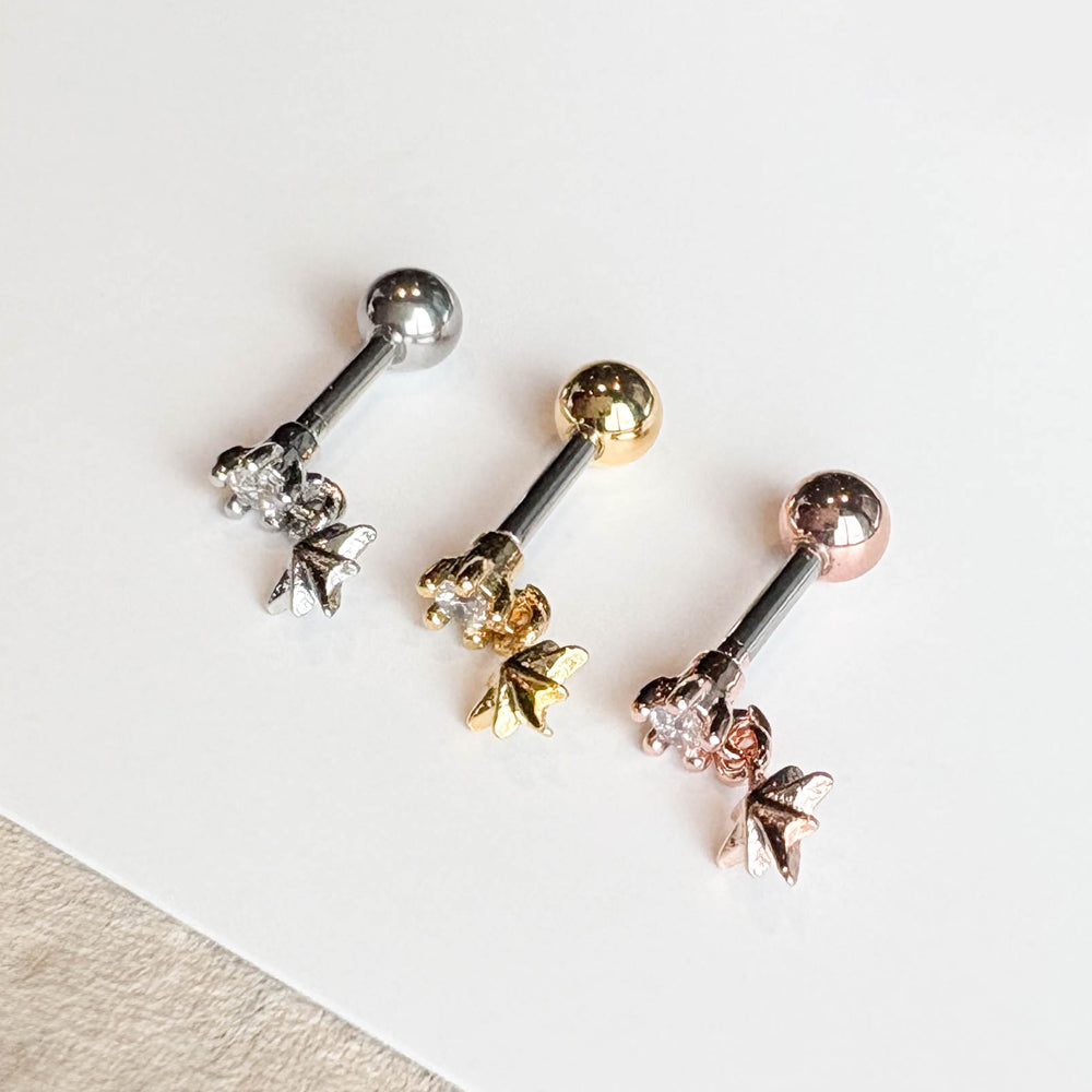 MP 154 ［サージカルステンレス］キュービック星ピアス