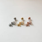 A8 296 ［サージカルステンレス］キュービック蝶々ドロップピアス