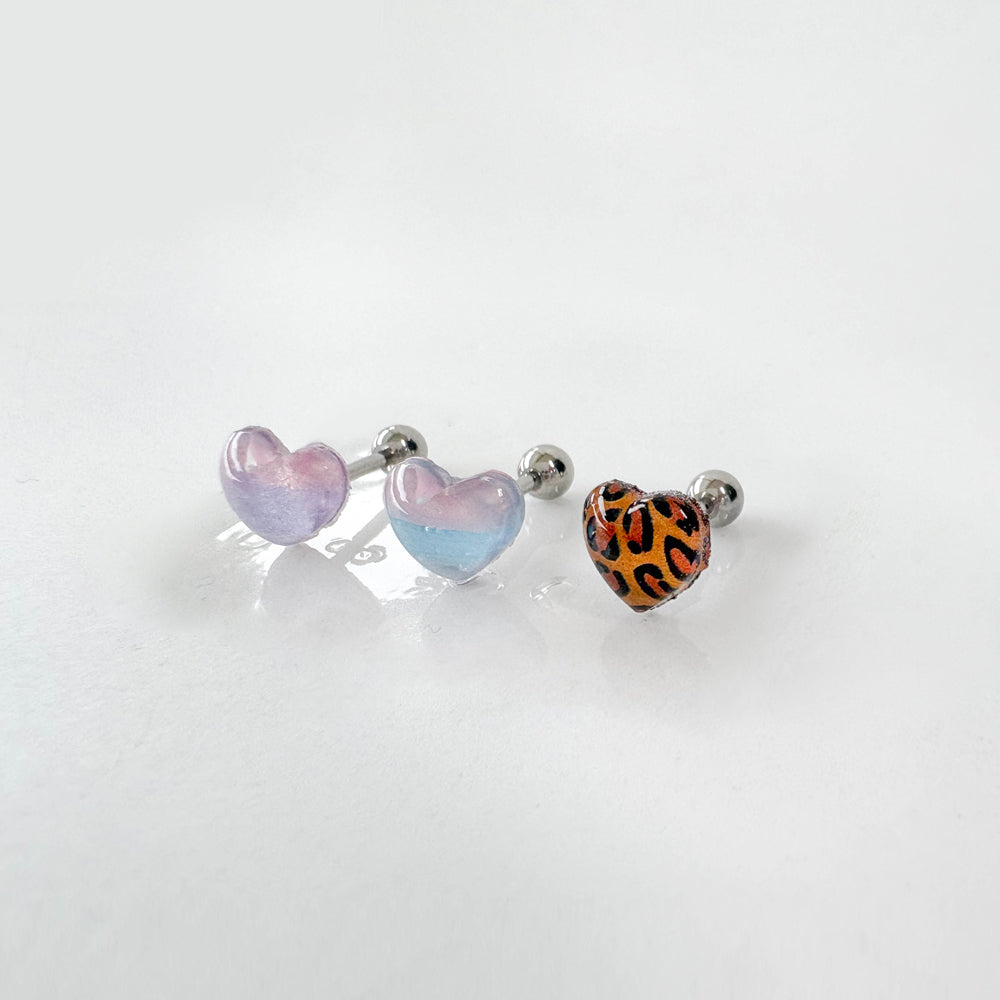 MK 068-12 ［サージカルステンレス］パステルクリアハートピアス