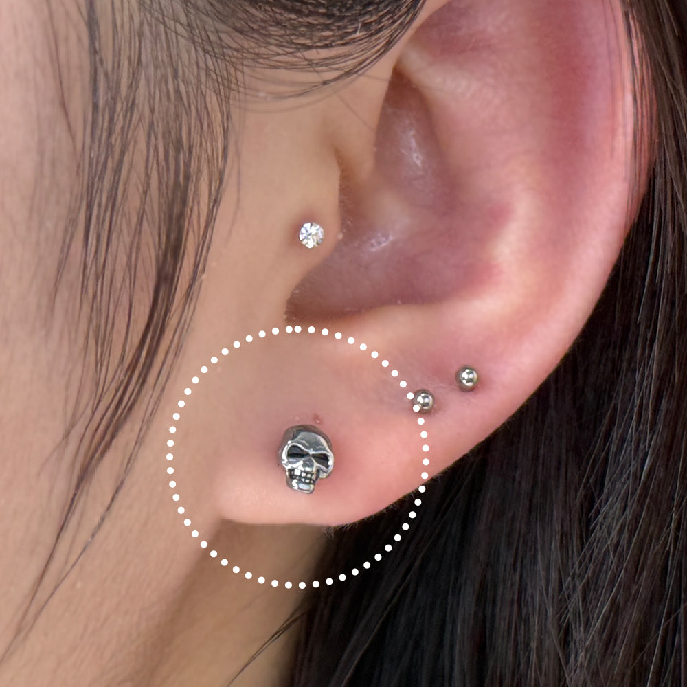 YLR 018 ［サージカルステンレス］써지컬 해골 라블렛 피어싱