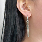 YEH 013 ［サージカルステンレス］ゴシック十字架ワンタッチピアス