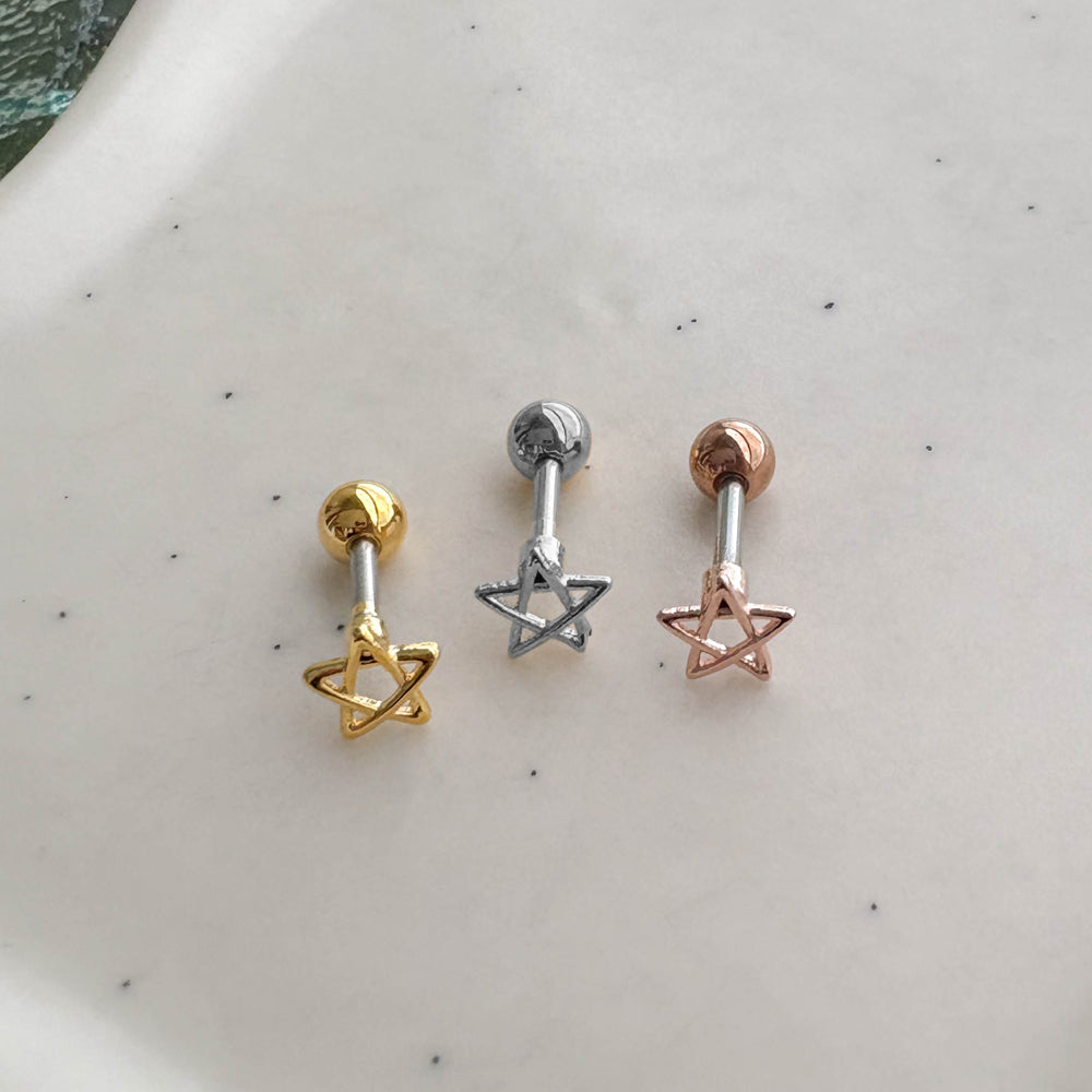 MN 175 ［サージカルステンレス］シンプル星ピアス