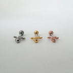 A8 272 [サージカルステンレス ]　三色十字架ピアス