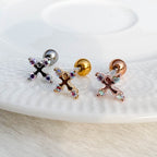 A5 294 ［サージカルステンレス］ストーン十字架ピアス