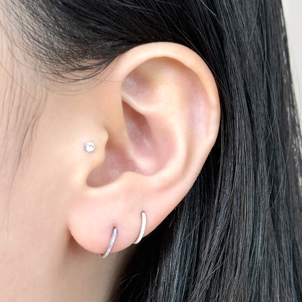 STS 109 ［サージカルステンレス］ホワイトパープルピンクブルーリングピアス