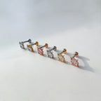 A5 067 ［サージカルステンレス］楕円形ストーンピアス