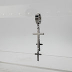 YEH 001 ［サージカルステンレス］十字架スチールリングドロップピアス