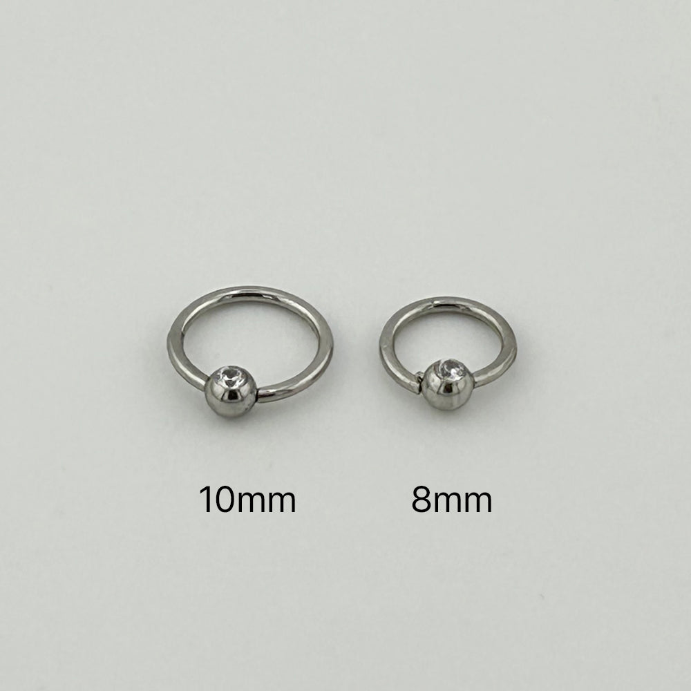 STS 100 [サージカルステンレス]　ボールリングピアス