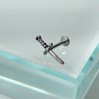 YLR 020 ［サージカルステンレス］ナイフラブレットピアス