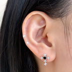 A5 262 ［サージカルステンレス］ゴージャスストーン十字架ピアス