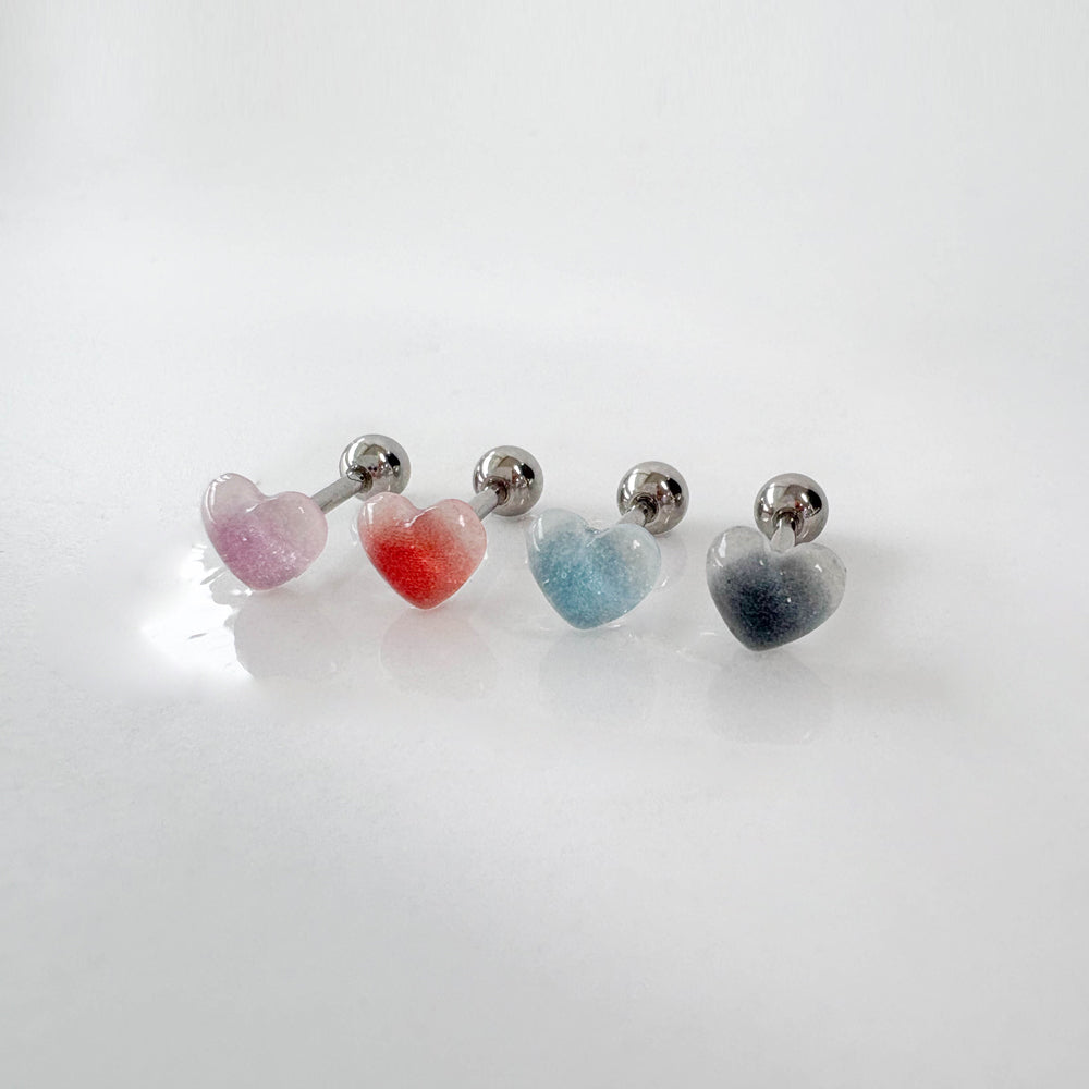 MK 068-14 ［サージカルステンレス］パステルパールハートピアス