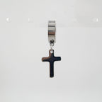 YEH 007 [サージカルステンレス] シンプル十字架リングワンタッチピアス