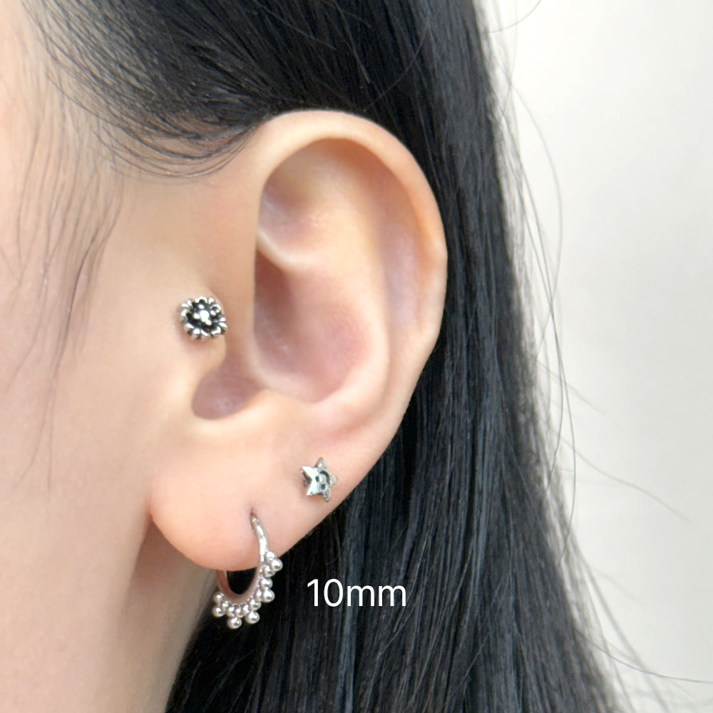 STS 067 ［サージカルステンレス］クラウン風リングピアス