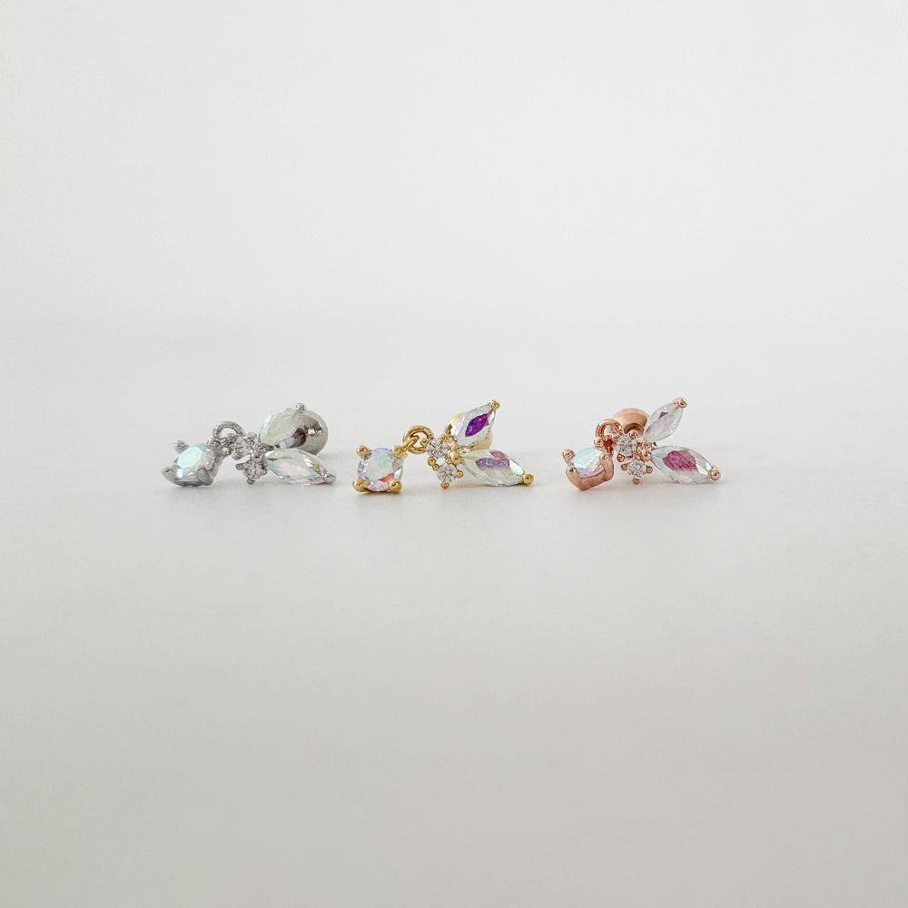 A8 245 ［サージカルステンレス］ドロップ蝶々ピアス