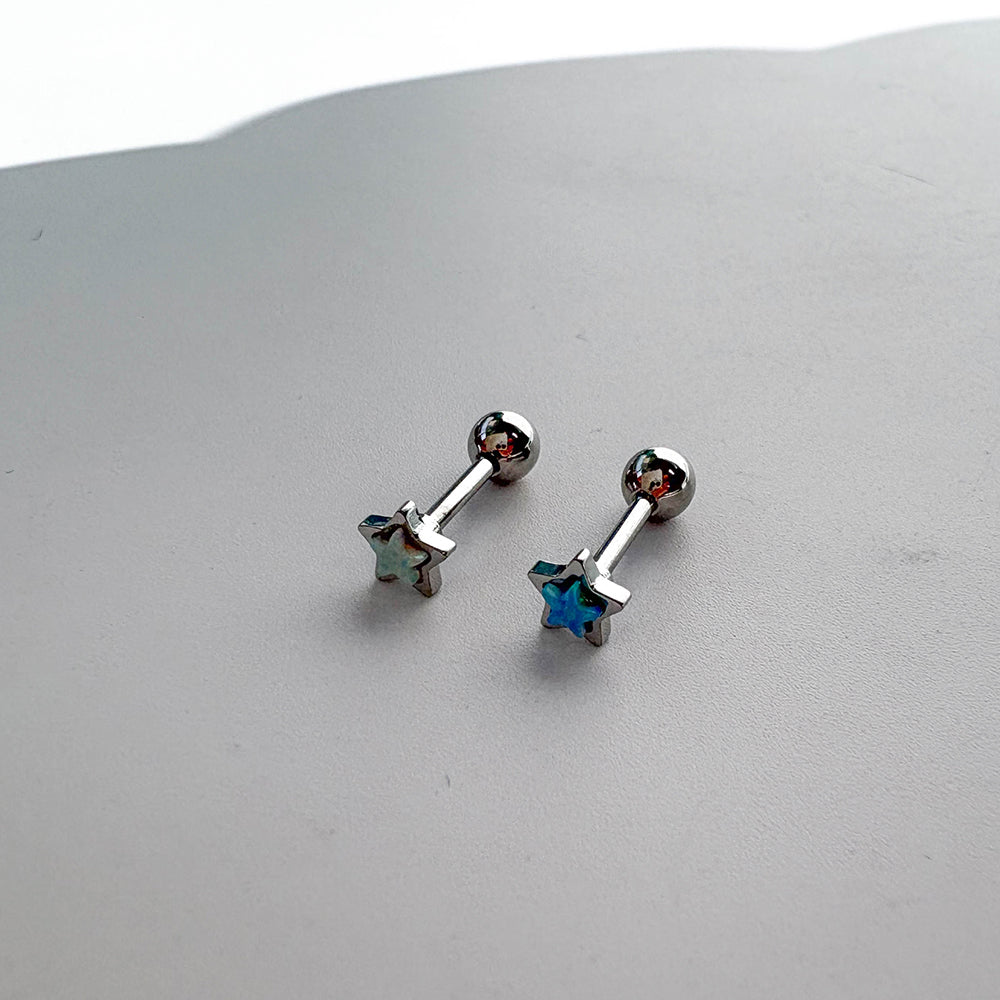 B3 087［サージカルステンレス］ぷっくり星ピアス