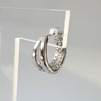 A5 281 [サージカルステンレス] キュービックダブルハーフリングピアス