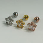 MN 066 ［サージカルステンレス］キュービック花＆星ピアス