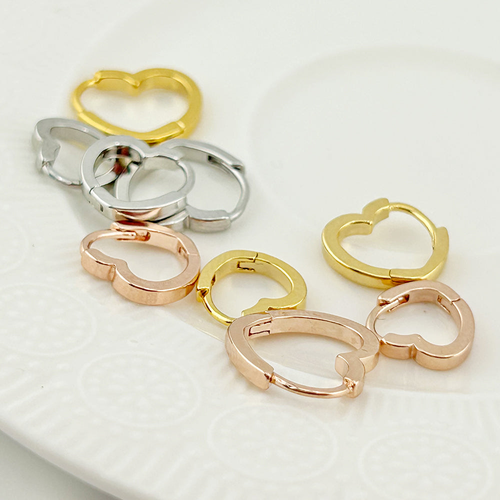 MA 102 ［サージカルステンレス］ワンタッチハートイヤリング