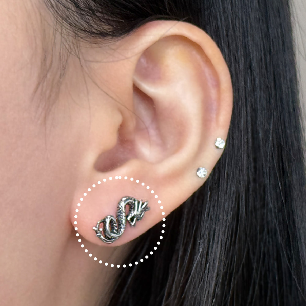 YLR 021 ［サージカルステンレス］ドラゴンラブレットピアス