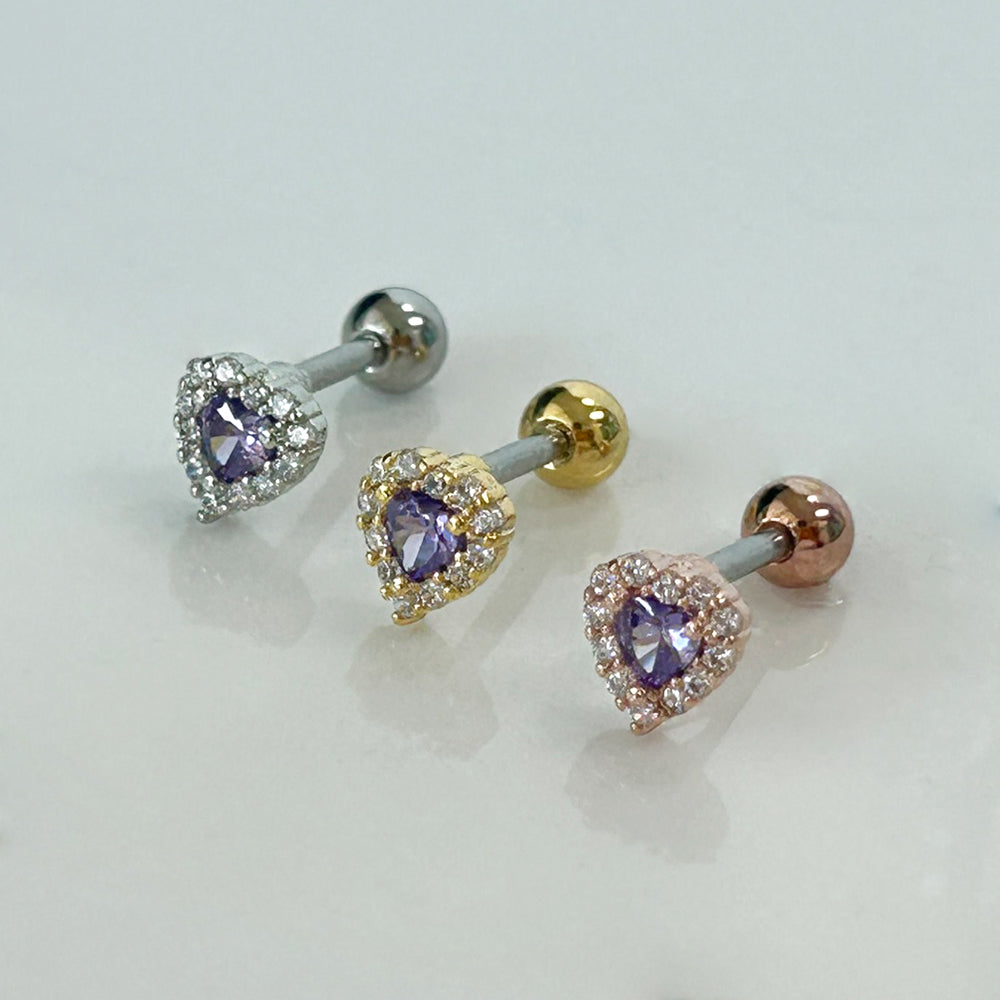 MP 095  [ サージカルステンレス]　キュービックハートピアス