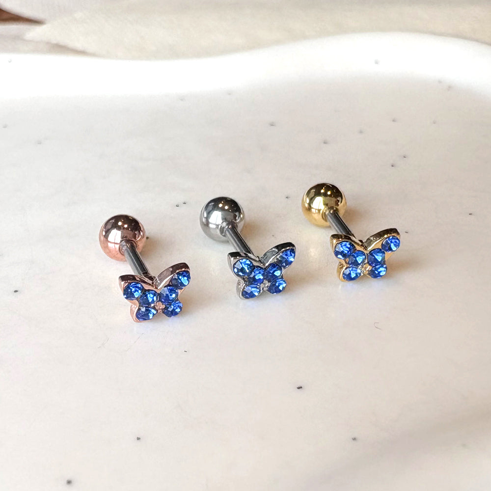 MP 149 ［サージカルステンレス］キュービック蝶々ピアス