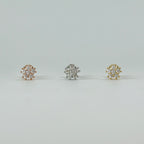 MN 041 ［サージカルステンレス］ミニキュービックお花ピアス