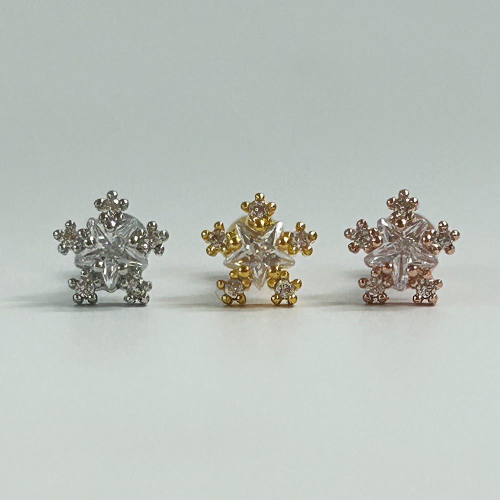 MN 066 ［サージカルステンレス］キュービック花＆星ピアス