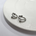 STS 033 ［サージカルステンレス］ツーボールリングピアス