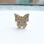 MN 075 [サージカルステンレス] キュービック蝶々ピアス