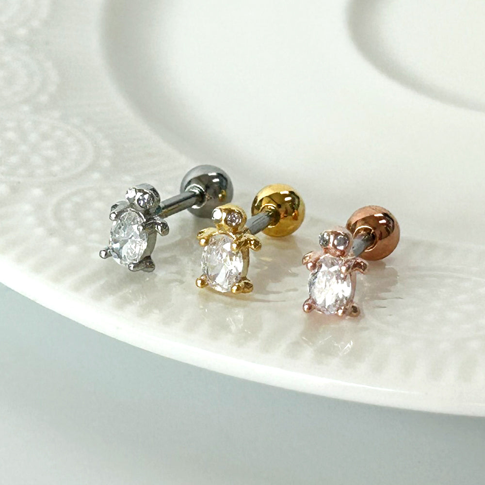 MA 107 ［サージカルステンレス］キュービックカメピアス