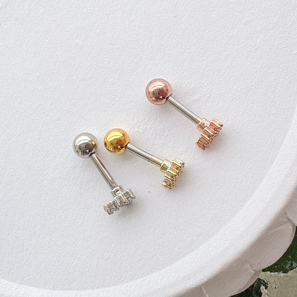 MN 190 ［サージカルステンレス］ストーン十字架ピアス