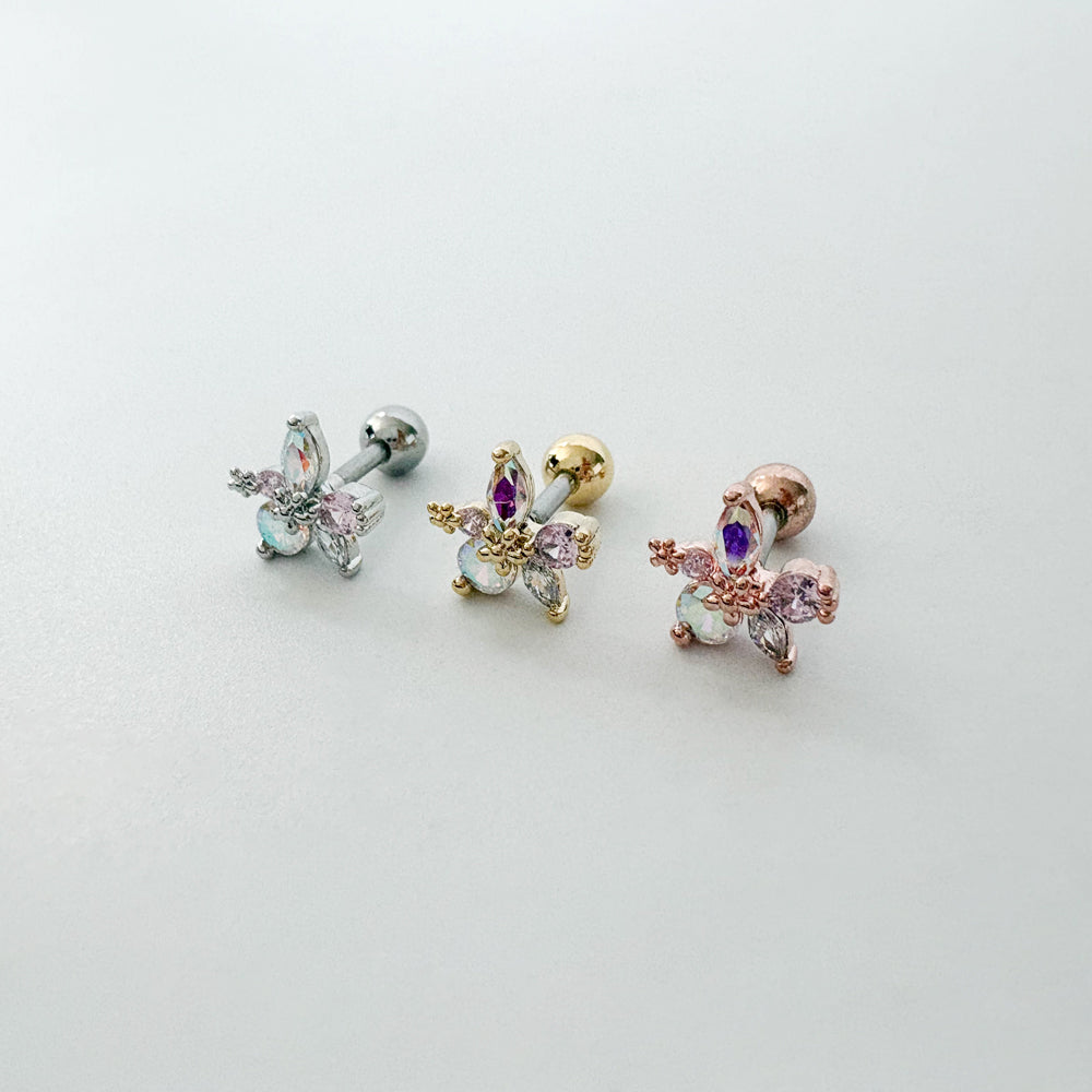 A8 289 [サージカルステンレス]　ストーン花ピアス