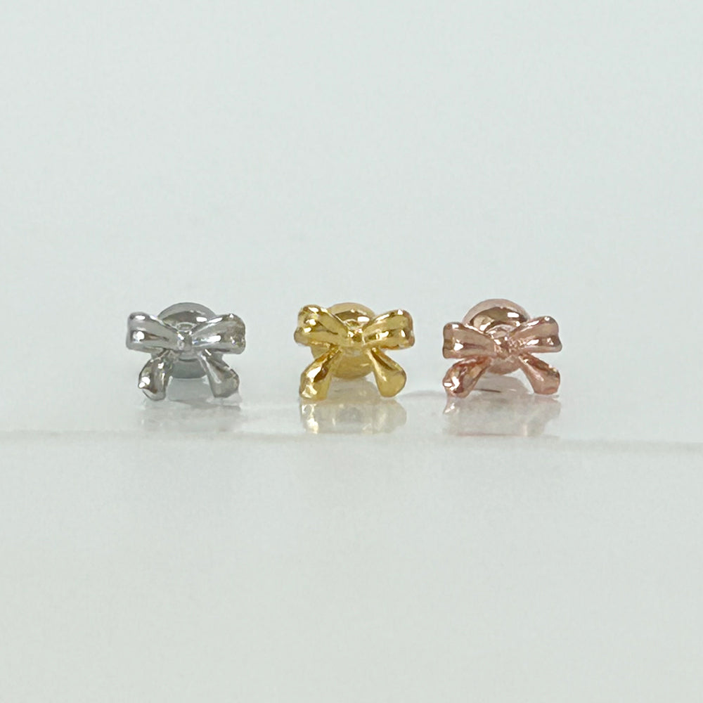 MN 185 ［サージカルステンレス］シンプルリボンピアス