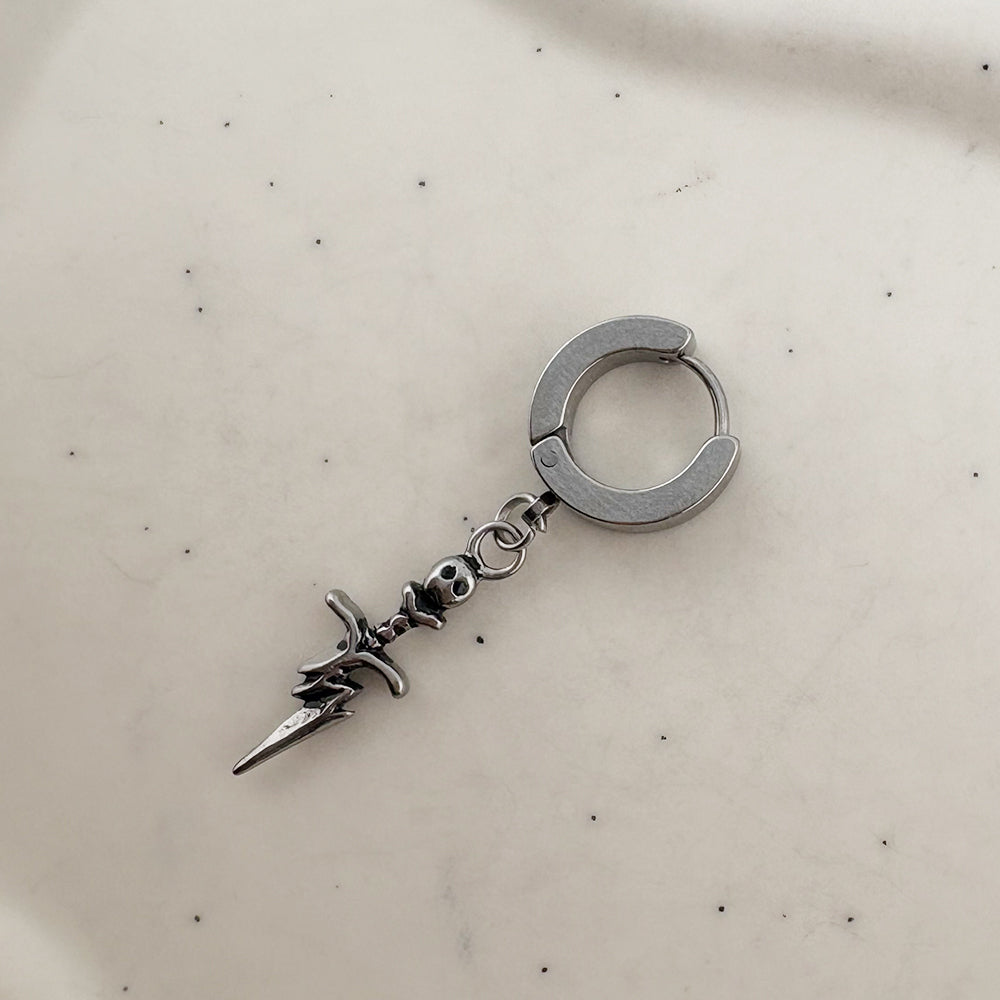 YEH 005 ［サージカルステンレス］スチールリングドロップワンタッチピアス