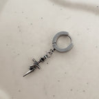 YEH 005 ［サージカルステンレス］スチールリングドロップワンタッチピアス