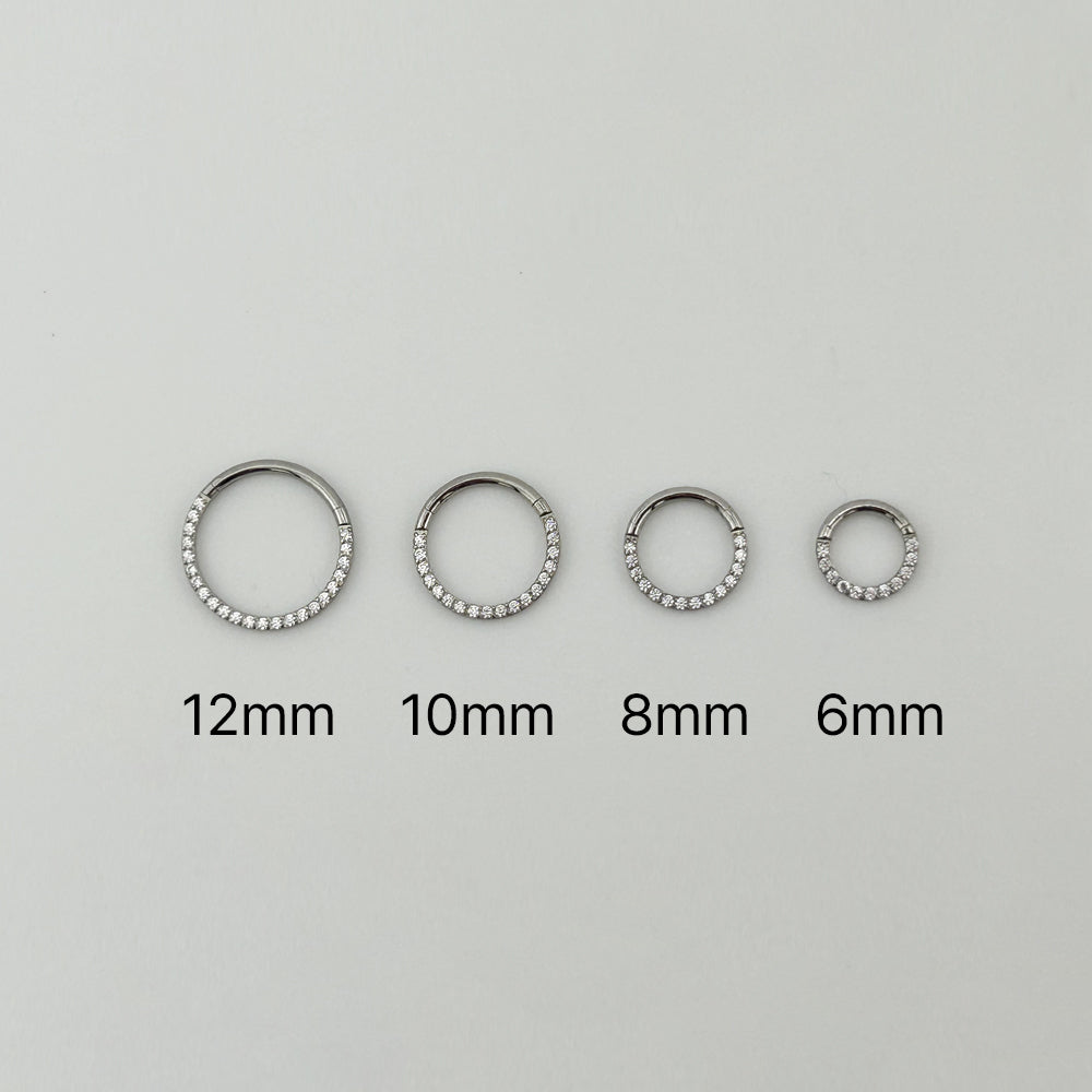 STS 051 ［サージカルステンレス］ハーフストーンリングピアス