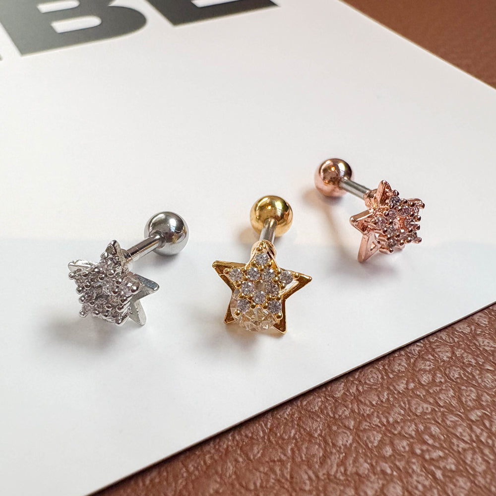 MP 002 ［サージカルステンレス］ストーン星ピアス
