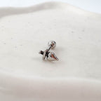 A2 226 [サージカルステンレス] アンティークナイフハートピアス