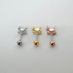 A8 273　[サージカルステンレス] オーロラ木馬ピアス