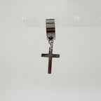 YEH 009 ［サージカルステンレス］十字架スチールドロップワンタッチピアス