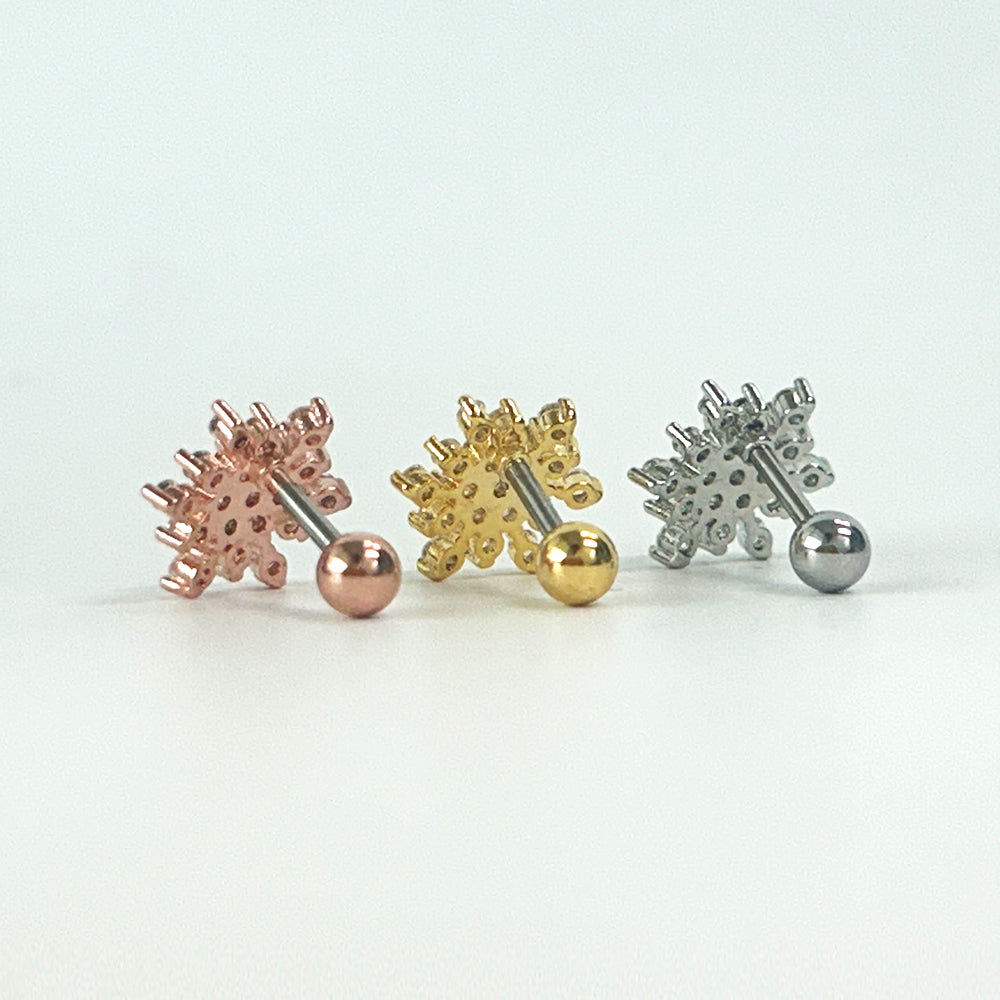 MN 002 ［サージカルステンレス］スノーフラワーピアス