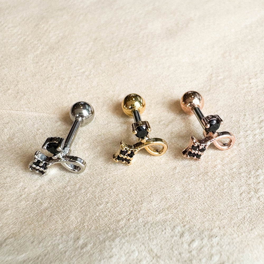 MP 160 ［サージカルステンレス］ブラックキュービックピアス