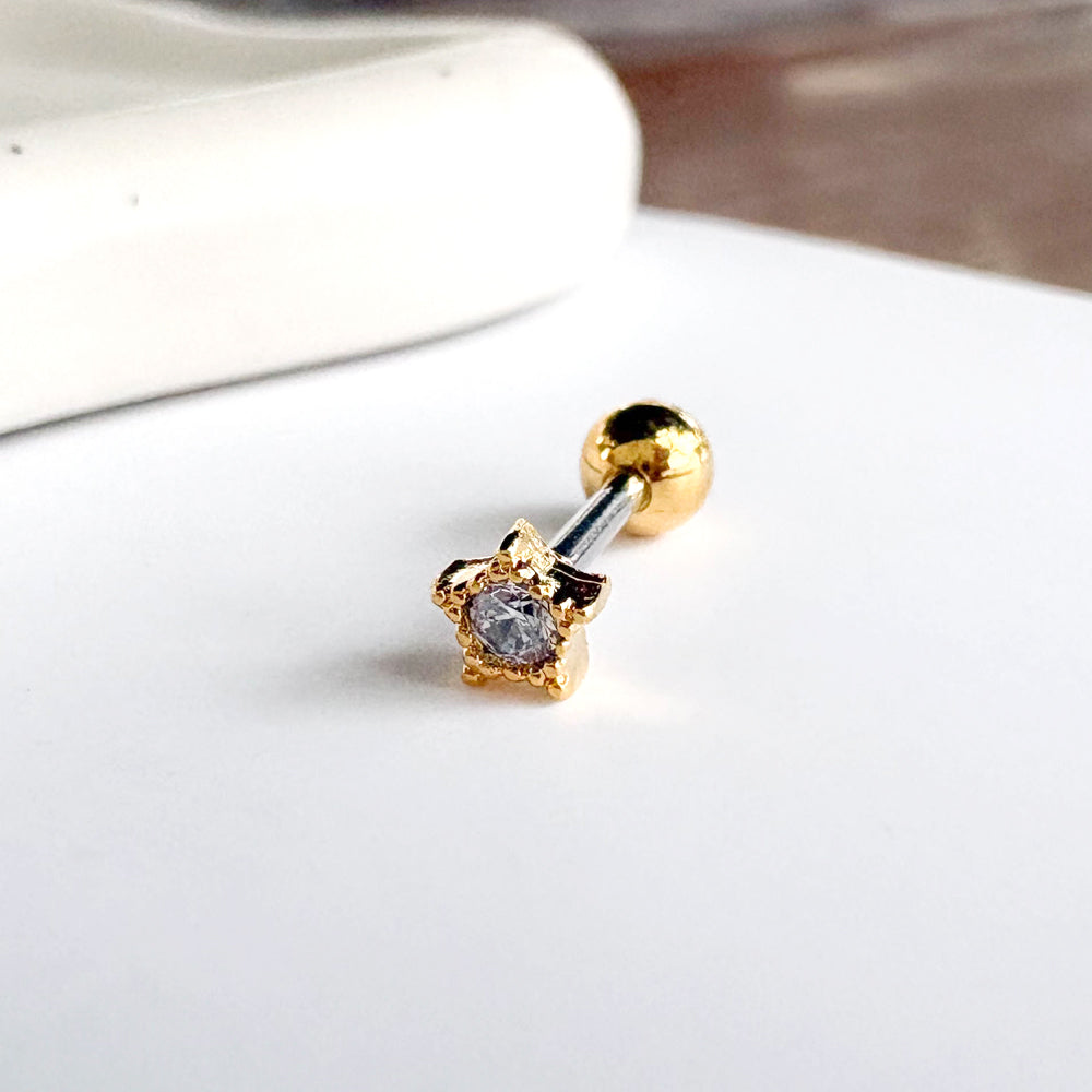 MS 024 ［サージカルステンレス］キュービックミニ星ピアス