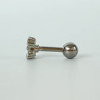 MN 173 ［サージカルステンレス］シンプルストーンクローバーピアス