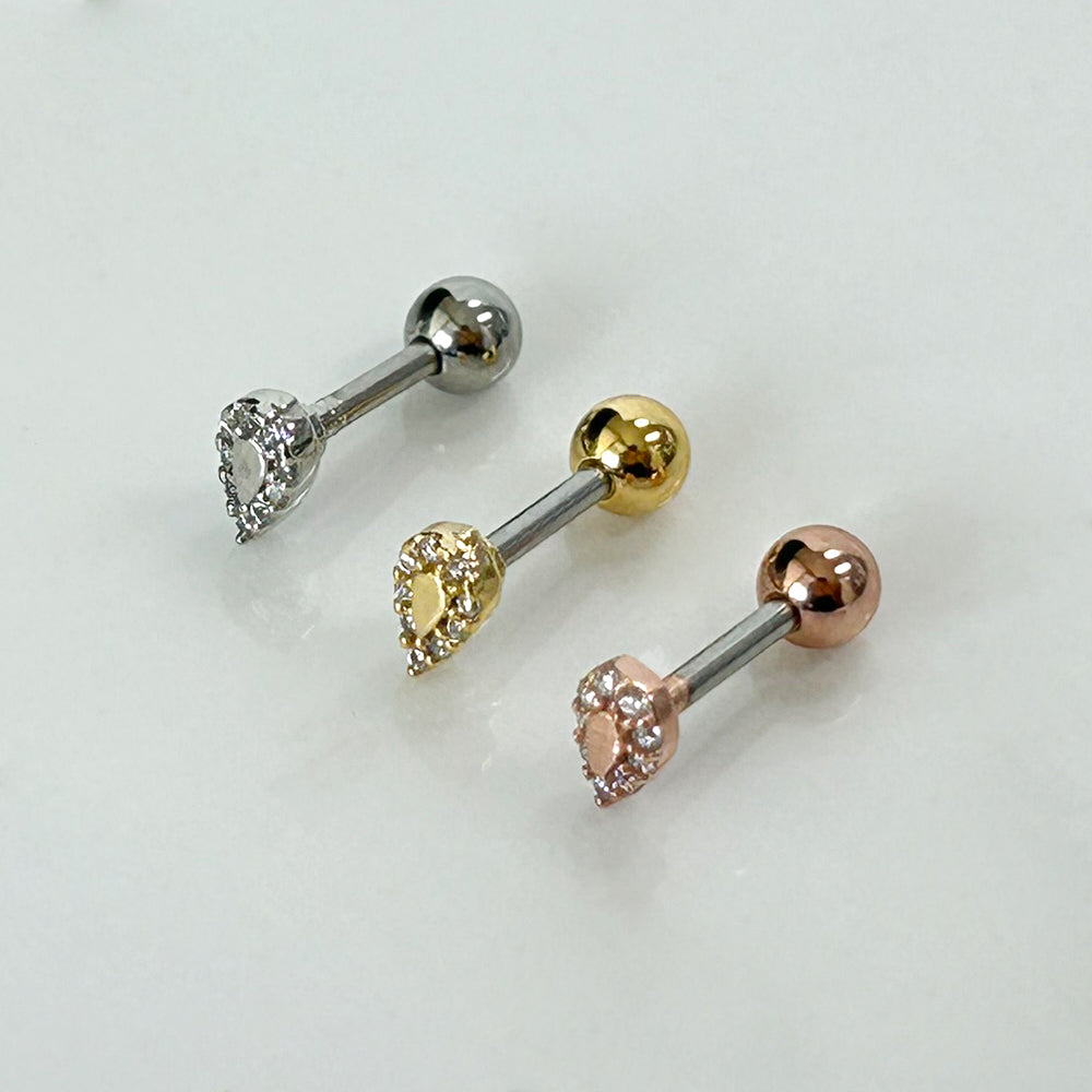 MP 138 ［サージカルステンレス］三角，丸，四角，水滴ストーンピアス