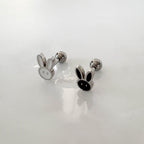 B3 030 ［サージカルステンレス］シンプルモノうさぎピアス